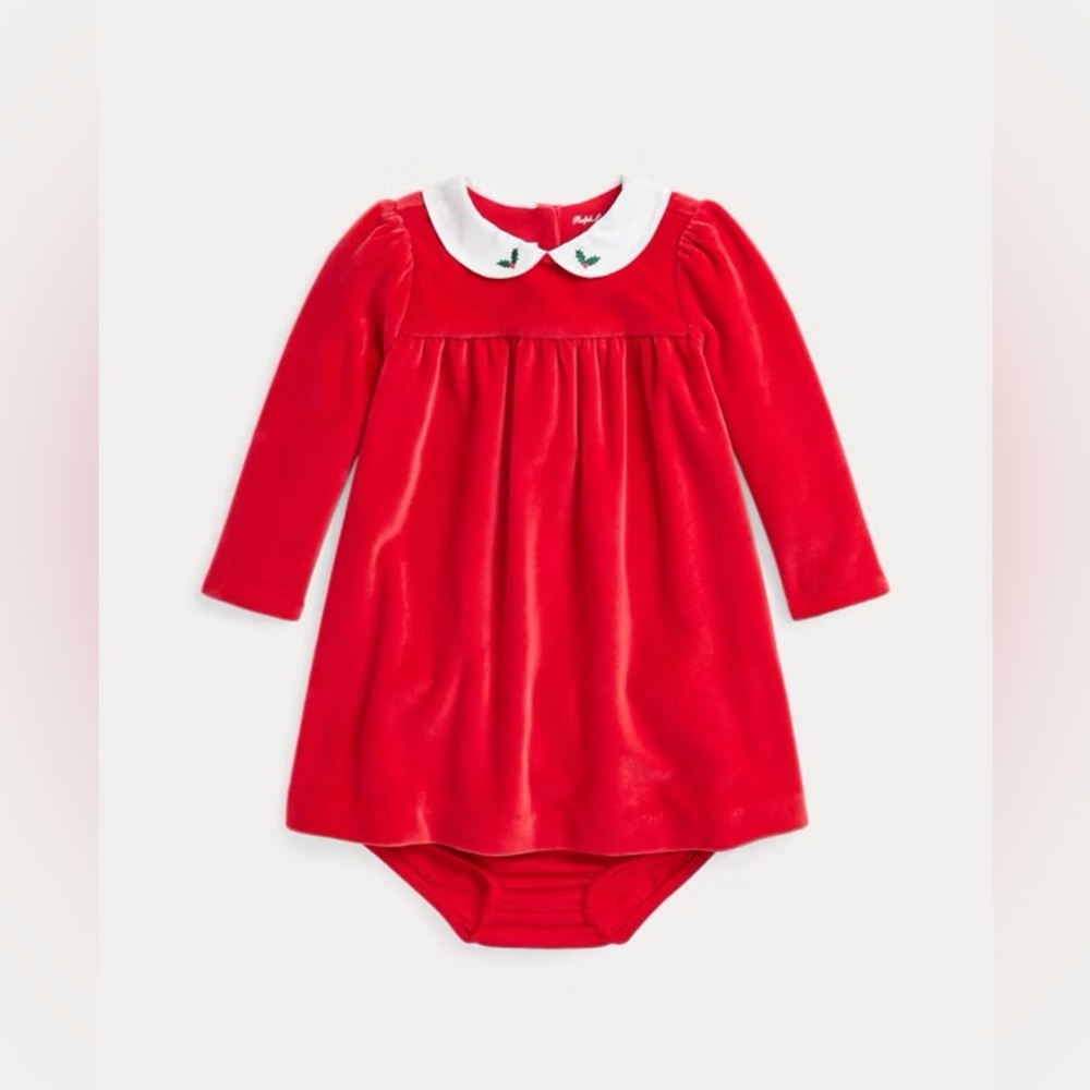 Red Baby Dress with White Collar